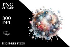 Abstract Watercolor Cosmos -Like Sublimation Clipart Product Image 3