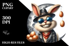 Goofy Bunny on Half Moon PNG Product Image 2