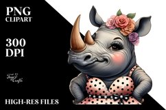 Detailed Rhino Vintage Look Clipart Product Image 3