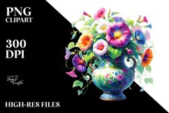 Vibrant Colorful Vase Morning Glory Product Image 3