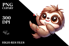 Funny Cartoon Sloth with Sarcastic Side-Eye, Transparent PNG Product Image 2
