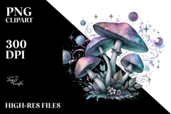 Detailed Mystical Celestial Mushroom PNG Product Image 2