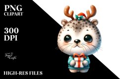 Baby Seal with Winter Gift, High-res PNG Product Image 3