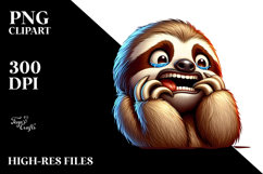 Silly Cartoon Sloth PNG Product Image 2