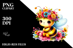 Adorned Bee Flower Crown Clipart Product Image 2