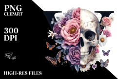 Skull Flowers PNG Product Image 2