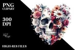 Skull Flowers PNG Product Image 2