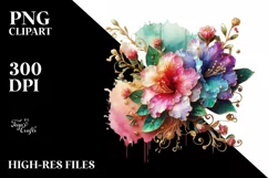 Watercolor Luxury Flower Love Splash Clipart Product Image 3