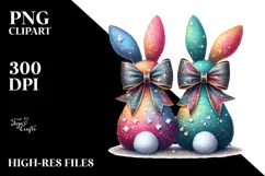 Vintage Bunnies Sitting PNG Product Image 2