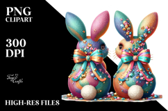 Vintage Bunnies Sitting PNG Product Image 2