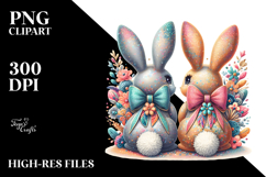 Vintage Bunnies Sitting PNG Product Image 2