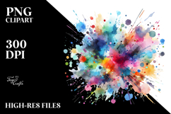 splashes splatter colorful brushstroke PNG Product Image 2