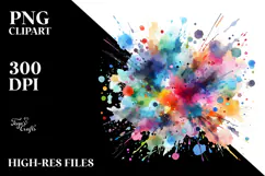 splashes splatter colorful brushstroke PNG Product Image 2