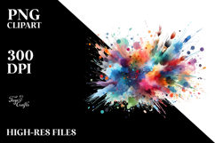 splashes splatter colorful brushstroke PNG Product Image 2
