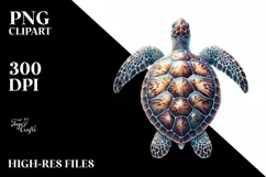 Watercolor Sea Turtle Floral Frame Product Image 3