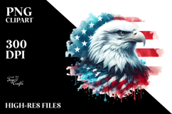 Washed Patriotic Bald Eagle | Summer Sticker Clipart Product Image 2
