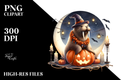 Autumn Walrus with Jack-o&#039;-Lanterns Clipart Product Image 2