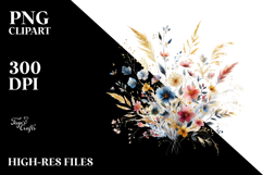 Wild Flowers Floral Frame PNG Product Image 2
