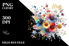 Wild Flowers Floral Frame Clipart Product Image 2