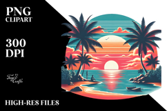 Retro Beach Sunset, 20 oz Tumbler Product Image 2