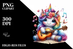 Colorful Baby Unicorn with Guitar Product Image 1