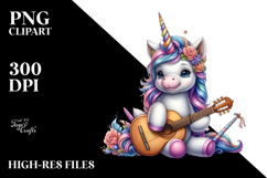 Colorful Baby Unicorn with Guitar Product Image 2