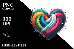 Simple Paintbrush Heart PNG Product Image 2