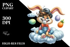 Goofy Bunny on Cloud PNG Product Image 2