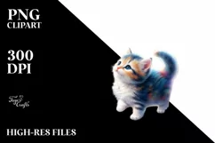 Colorful Baby Cat Twirling Bubble | Clipart Product Image 3
