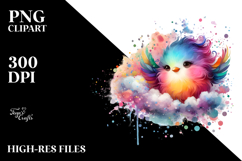 Cute Bird Splashes PNG Product Image 2