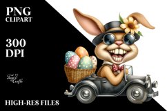 Goofy Bunny on Car PNG Product Image 2