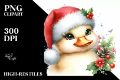High Baby Duck with Santa Hat PNG Product Image 3