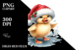 High Baby Duck with Santa Hat PNG Product Image 2