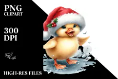 High Baby Duck with Santa Hat PNG Product Image 2