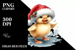 High Baby Duck with Santa Hat PNG Product Image 3