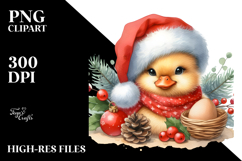 High Baby Duck with Santa Hat PNG Product Image 2
