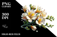 Freesia with Metallic Details PNG Product Image 2