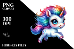 Vibrant Baby Unicorn Drawing with Cool Haircut, Transparent Product Image 2