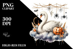 Swan Dressed for Halloween, Festive PNG Product Image 2