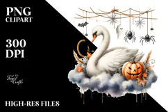Swan Dressed for Halloween, Festive PNG Product Image 2