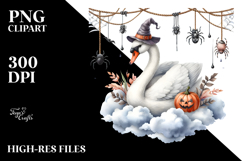 Swan Dressed for Halloween, Festive PNG Product Image 2