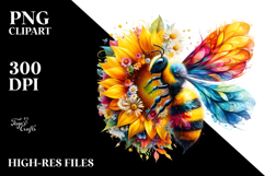 Vibrant Bee Made of Sunflowers PNG Product Image 2