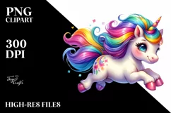 Running Baby Unicorn Funny PNG Product Image 3