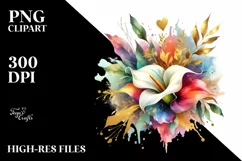 Colorful Abstract Bouquet with Calla Lily | Watercolor Art Product Image 1
