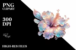 Abstract Shiny Watercolor Hibiscus Clipart Product Image 3