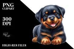 Cute Baby Rottweiler PNG Product Image 2