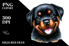 Cute Baby Rottweiler PNG Product Image 2