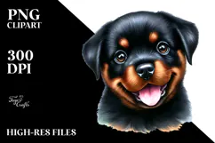 Cute Baby Rottweiler PNG Product Image 2
