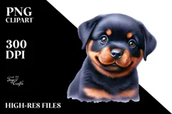 Cute Baby Rottweiler PNG Product Image 2