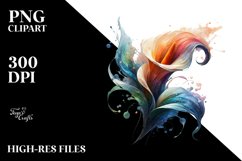 Abstract Calla Lily,White Splash | Sublimation | Clipart Product Image 3